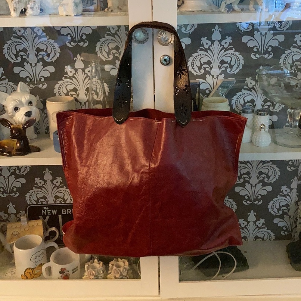 Handmade leather tote